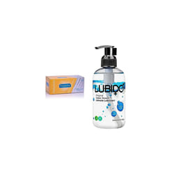 Pasante Naturelle Condoms - Pack of 144 & Lubido Original Water Based Paraben Free Intimate Gel Lube - 250ml