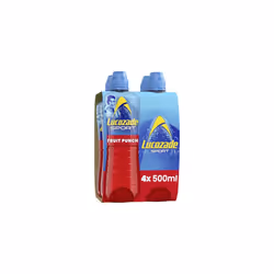 Lucozade Sport Body Fuel - Fruit Punch, 4x500ml| Isotonic sports drink, with Electrolytes and Vitamin B3 | Still | Bursting w ...