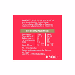 Lucozade Sport Body Fuel - Fruit Punch, 4x500ml| Isotonic sports drink, with Electrolytes and Vitamin B3 | Still | Bursting with Flavour