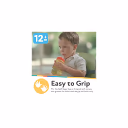 Nuby No-Spill Soft Straw Easy Grip Sippy Cup - Training Cup for Toddlers | Suitable from 12 Months | 300ml / 10oz | Pack of 3