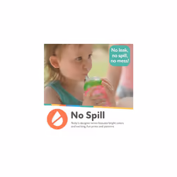 Nuby No-Spill Soft Straw Easy Grip Sippy Cup - Training Cup for Toddlers | Suitable from 12 Months | 300ml / 10oz | Pack of 3