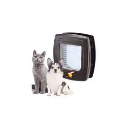 Ferplast Swing 5 Cat Flap - 4 Closing Modes, Wind-Stopper - Brown