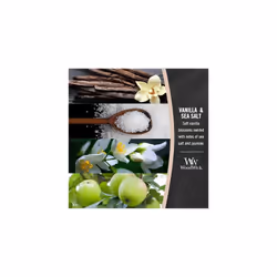WoodWick Medium Hourglass Scented Candle | Vanilla & Sea Salt | with Crackling Wick | Burn Time: Up to 60 Hours