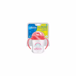 Dr Brown's Natural Flow Soft-Spout Transition Cup, 6 oz/180 ml (6m+) Pink (Pack of 1)