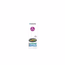 Brabantia Compostable Bin Liners for Food Waste & Organic Composting (Size C/10-12 Litre) Biodegradable Small Bin Bags (Pack ...