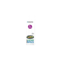 Brabantia Compostable Bin Liners for Food Waste & Organic Composting (Size C/10-12 Litre) Biodegradable Small Bin Bags (Pack of 10 Bags)