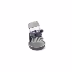 Joseph Joseph Palm Scrub Refillable Soap Dispensing Cleaning Washing Up Kitchen Brush with Storage Stand Holder, Grey