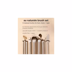 REAL TECHNIQUES Au Naturale Makeup Brush Kit, For Foundation, Powders, and Concealers, Premium Quality Face Brushes, 9 Piece Set, Gold
