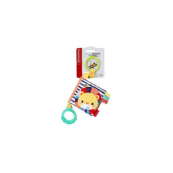 Infantino Multicoloured Fabric Crinkle Book - Scrunching Page Sounds, Round Teether, Squeaker, Animal Themed - Ages 6 Months +