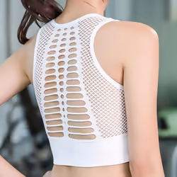 Beautiful back hollow breathable shockproof running gather shape sports underwear female yoga fitness vest bra Bra summer - black, XL
