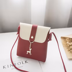 Women's Bag Mini Fashion Little Deer Shoulder Bag Oblique Straddle Bag Mobile Bag Cross Border Bag Mobile Bag - red, one ...