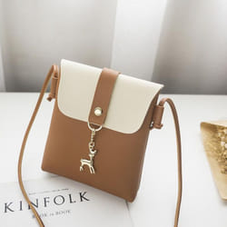 Women&apos;s Bag Mini Fashion Little Deer Shoulder Bag Oblique Straddle Bag Mobile Bag Cross Border Bag Mobile Bag - brown, one size