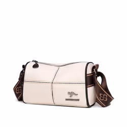 Leather Bag Women's Bag Simple Fashion Wide Shoulder Strap Single Shoulder Crossbody Bag Head Layer Cowhide - white, One ...