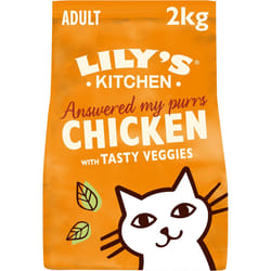 Lily's Kitchen Made with Natural Ingredients Adult Dry Cat Food Bag Chicken with Veggies Grain-Free Recipe 2kg