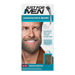 Just for men Moustache & Beard Medium Brown Dye, Eliminates Grey for a Thicker & Fuller Look â M35