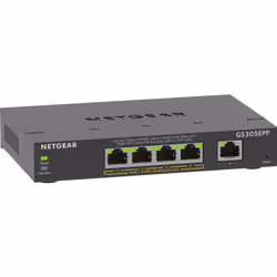 NETGEAR 5-Port Gigabit Ethernet High-Power PoE+ Plus Switch (GS305EPP) Managed L2/L3 Gigabit Ethernet (10/100/1000) Power over Ethernet (PoE) Black - Additional view 4