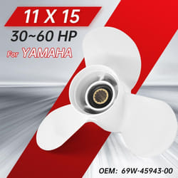 3-Blade Propeller for Yamaha T25-60HP / for Honda 35-60HP Motors Part #69W-45943-00 11X15 Aluminum Alloy with 13 Spline