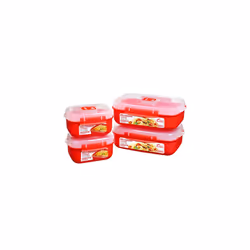 Sistema Heat and Eat Microwave Set. 1.25 L, 525 ml, Rectangular School Lunch Boxes with Steam Release Vents, BPA-Free, 4 Coun ...