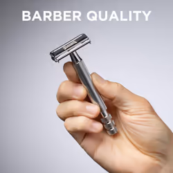Wilkinson Sword Double Edge Razor For Men, Barber's Style Wet Shavers for a Close and Comfortable Shave, 1 Double-Sided Razor Handle plus 5 Blades Re