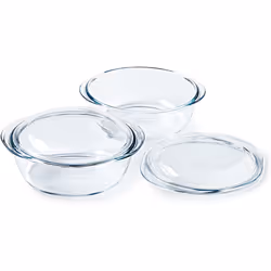 PyrexÂ® | Borosilicate Glass Casserole | Set of 2 | Steamer, Quick and Tasty Cooking, Microwave and Dishwasher Safe (2 P