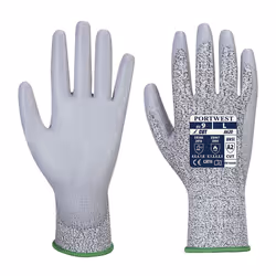 Portwest LR Cut PU Palm Glove, Color: Grey, Size: L, A620GRRL