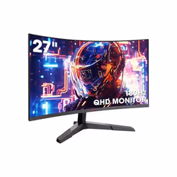 27 Inch Gaming Monitor, QHD 1440P Curved Monitors 180Hz VA 1ms 1500R PC Screen with Adaptive Sync, HDMI/DP, VESA Compatible