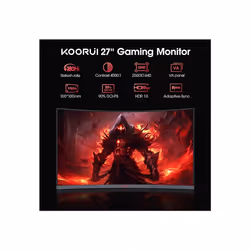 27 Inch Gaming Monitor, QHD 1440P Curved Monitors 180Hz VA 1ms 1500R PC Screen with Adaptive Sync, HDMI/DP, VESA Compatible