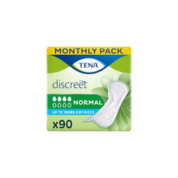 TENA Lady Normal Towels for light to moderate Bladder Weakness -Monthly Pack of Incontinence Pads for women, Pack Of 90, Packaging May Vary