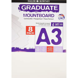 Daler Rowney 329308091 Ice White A3 Graduate Mountboard (Pack of 8) - White