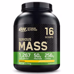 Optimum Nutrition Serious Mass Protein Powder High Calorie Mass Gainer with Vitamins, Creatine Monohydrate and Glutamine, Ban ...