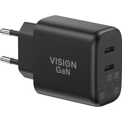 Vision TC-PUSBCEU/65 mobile device charger Universal Black AC Fast cha
