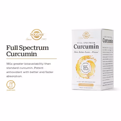 Solgar Full Spectrum Curcumin Softgels - Pack of 90 - Potent Antioxidant - Faster Absorption - Free from Sugar, Salt, Starch, Gold