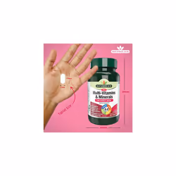 Natures Aid Multivitamins & Minerals Without Iron - High Strength One-a-Day Multi-Vitamin Formula - Supports Immune System, Energy, Brain and Bone He