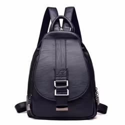 Women's Backpack Casual Soft PU Large Capacity Backpack Backpack Women's Chest Bag - dark blue, One Size
