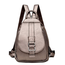 Women's Backpack Casual Soft PU Large Capacity Backpack Backpack Women's Chest Bag - gold, One Size