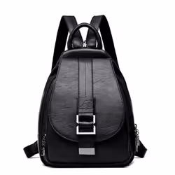 Women's Backpack Casual Soft PU Large Capacity Backpack Backpack Women's Chest Bag - black, One Size