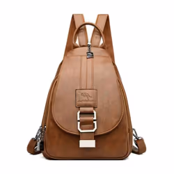Women's Backpack Casual Soft PU Large Capacity Backpack Backpack Women's Chest Bag - brown, One Size