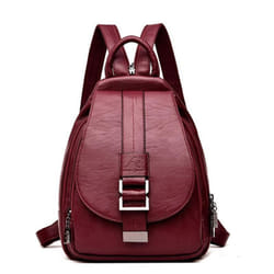 Women's Backpack Casual Soft PU Large Capacity Backpack Backpack Women's Chest Bag - red, One Size