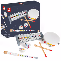 Janod Confetti 4 Piece Wood Musical Instrument Set - 11.22 "" Tall -
