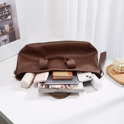 Large Capacity Portable Women's Bag Korean Version of Solid Color Simple Single Shoulder Crossbody Bag Commuter Leisure Tot - as the picture, One Size