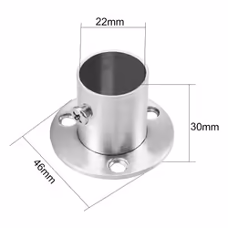 sourcingmap Wardrobe Pipe Bracket, 22mm Dia, Wall Mounted Hanging Rail Rod Support Socket