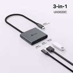 TP-Link UH3020C interface hub USB Type-C 5000 Mbit/s Grey - Additional view 2
