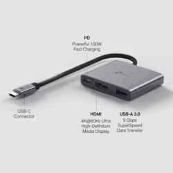 TP-Link UH3020C interface hub USB Type-C 5000 Mbit/s Grey - Additional view 3