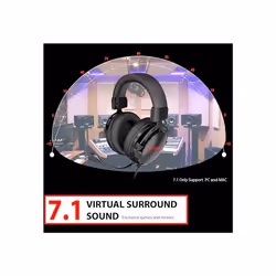 Gaming Headset SUMVISION SERAPH Gaming Headphones Wired 7.1 Surround Sound 3.5mm Aux USB Built in Mic & FREE Soundcard Amplifier PC Mac Laptop Tablet