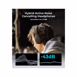 W820NB + Hybrid Active Noise Cancelling Headphones - LDAC Codec - Hi-Res Audio Wireless & Wired - Fast Charge - 49H Playtime - Over Ear Bluetooth V5.2