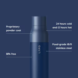 LARQ Bottle Twist Top 17 oz - Insulated Stainless Steel Water Bottle | Thermos BPA Free | Reusable Water Bottle for Camping Office and Travel | Keep D