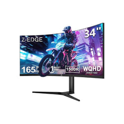 Z-Edge 34 Inch Curved Gaming Monitor Ultrawide 165Hz(DP) 100Hz(HDMI) 1ms MPRT 21:9 3440x1440 WQHD R1500 Curved Screen