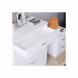 White Chest of Drawers, 5 Drawer With Metal Handles and Runners, Unique Anti-Bowing Drawer Support