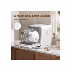 COMFEE' Mini Plus Dishwasher CDWMT305W-UK Top Countertop Dishwasher with Built-in 6L Water Tank