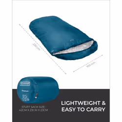 Highlander XL Sleeping Bag - Extra Wide Sleeping Bags for Adults - Rectangular, Lightweight & Water-Resistant - Soft Inner Lining - Indoor & Outdoor U